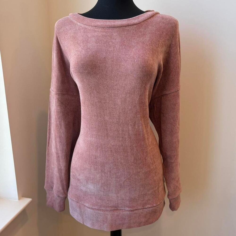Jockey Chenille Tunic Pullover Comfortable Sweatshirt Dusty Pink Rust Sz 1X NWT